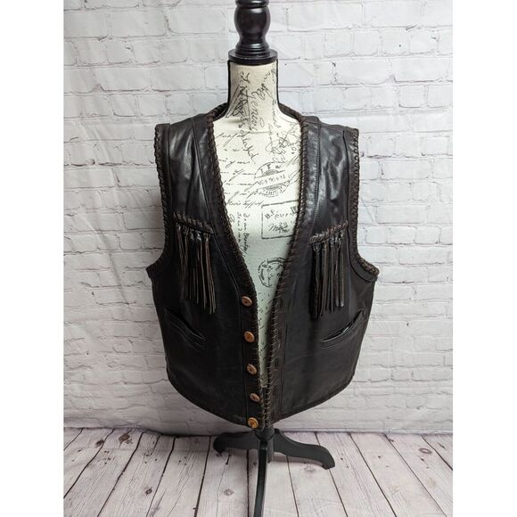 M. Julian Adventures Barbed Wire Calf Leather vest. XL. READ DESCRIPTION